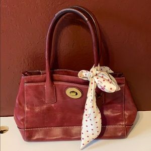 Coach “Madeline” Burgundy Satchel Bag